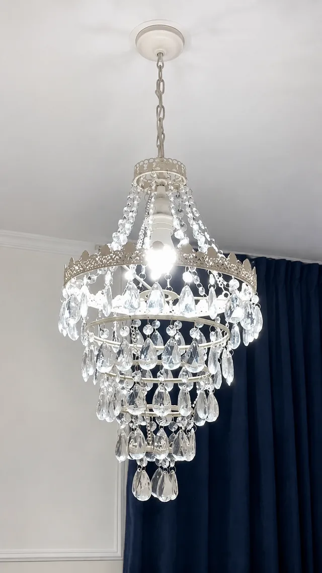 Crystal chandelier installation